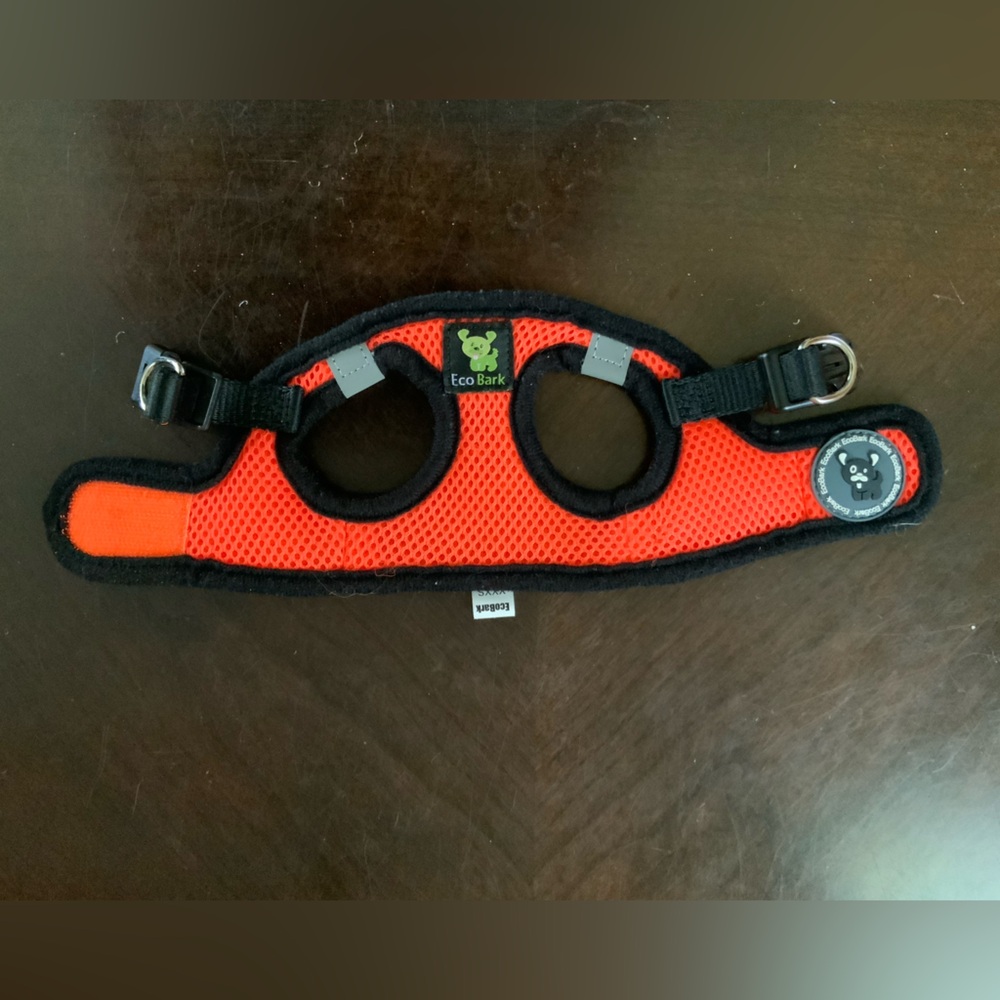 XXXSmall 12 inch Ecobark Safety orange reflective step-in dog harness +collar - Picture 6 of 8
